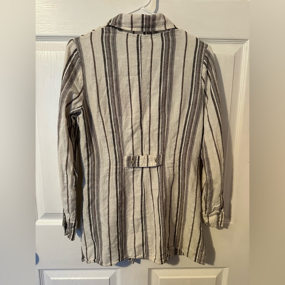 Christina Women's Linen Button Down Cotton Blend Top